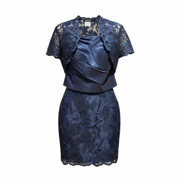 Jovani Other - NWOT Jovani Midnight Blue Embroidered Three piece suit lace detail size 16 party